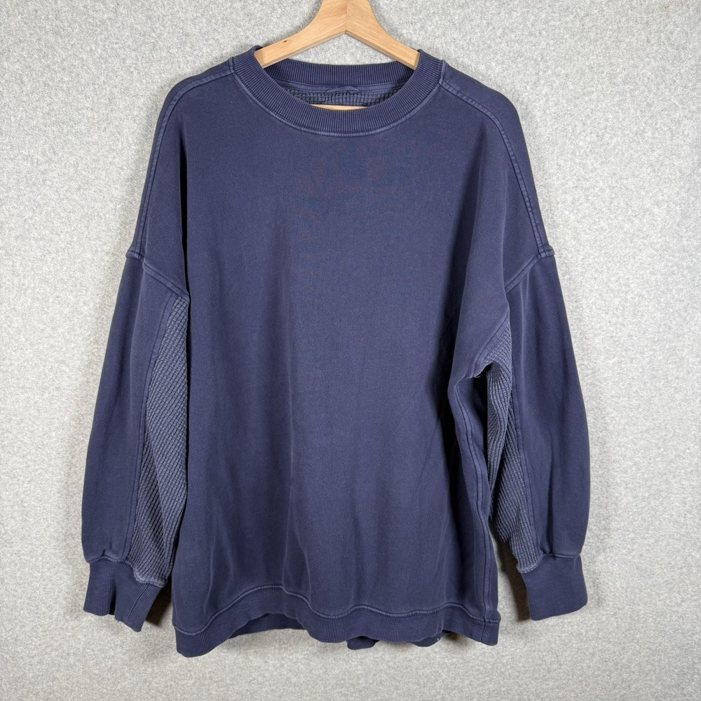 Aerie sweatshirt womens medium blue overszied soft waffle thermal pullover